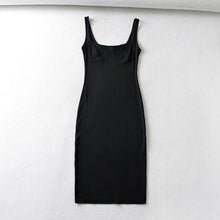 Load image into Gallery viewer, AACHOAE Women Knitted Spaghetti Strap Casual Dress