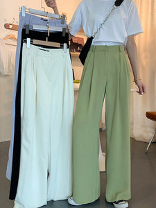 DICLOUD Women High Waist Black Wide-leg Pants