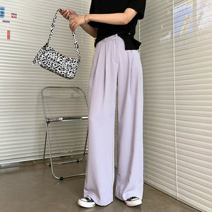 DICLOUD Women High Waist Black Wide-leg Pants