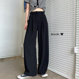 DICLOUD Women High Waist Black Wide-leg Pants