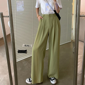 DICLOUD Women High Waist Black Wide-leg Pants