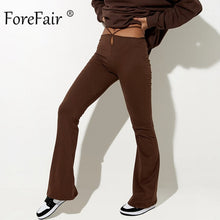 Load image into Gallery viewer, FOREFAIR Women High Waist Design Cut Out Bandage Flare Pants