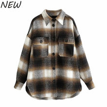Load image into Gallery viewer, KLACWAYA Women Long Sleeve Woolen Vintage Coat