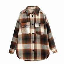 Load image into Gallery viewer, KLACWAYA Women Long Sleeve Woolen Vintage Coat