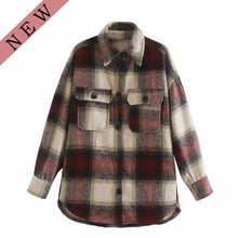 Load image into Gallery viewer, KLACWAYA Women Long Sleeve Woolen Vintage Coat