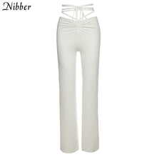 Load image into Gallery viewer, NIBBER Women High Waist Hollow Bandage Straight Pants