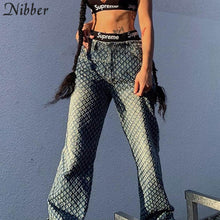 Load image into Gallery viewer, NIBBER Women Knitted Plaid Hollow Out Pants