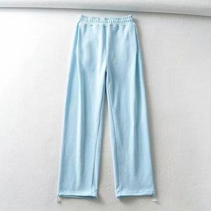 WIXRA Women Straight Elastic Waist Letter Print Sweatpants
