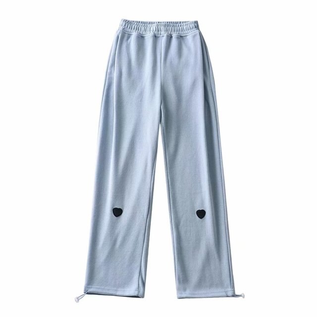 WIXRA Women Straight Elastic Waist Letter Print Sweatpants