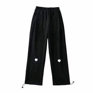 WIXRA Women Straight Elastic Waist Letter Print Sweatpants