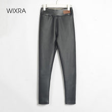 Load image into Gallery viewer, WIXRA Women Skinny High Elastic Waist Faux Leather Pants