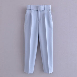 AACHOAE Women Elegant Pencil Pants With Belt