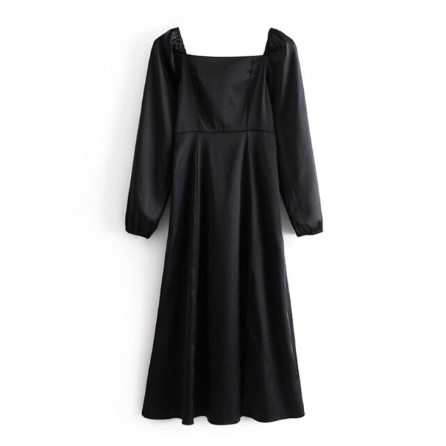 AACHOAE Women Casual Black Dress