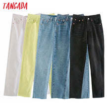 Load image into Gallery viewer, TANGADA Women High Waist Straight Jeans