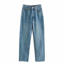 Load image into Gallery viewer, TANGADA Women High Waist Straight Jeans