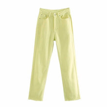Load image into Gallery viewer, TANGADA Women High Waist Straight Jeans