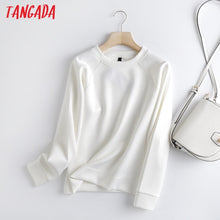 Load image into Gallery viewer, TANGADA WomenWhite Oversize Long Sleeve Pullover