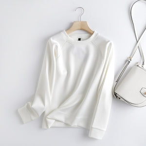 TANGADA WomenWhite Oversize Long Sleeve Pullover