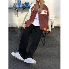 Load image into Gallery viewer, YOCALOR Women Brown Baseball Bomber Jacket