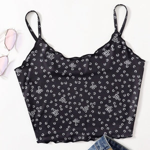 Women Kawaii Printing Sleevesless Crop Top