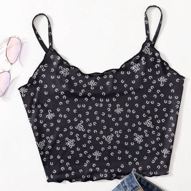 Women Kawaii Printing Sleevesless Crop Top