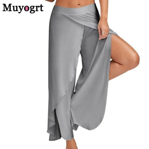 MUYOGRT Women Elastic Wide Leg Pants