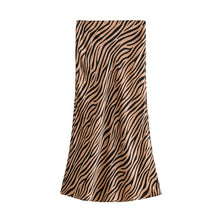 Load image into Gallery viewer, AACHOAE Women Zebra Print High Waist Long Skirt
