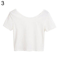 Load image into Gallery viewer, Women Short Sleeve Casual Crop Top