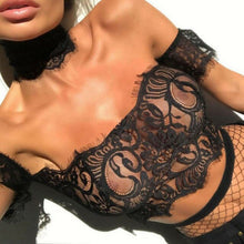 Load image into Gallery viewer, Women Lace Sheer Crop Top