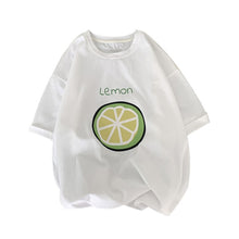 Load image into Gallery viewer, Women Fruit Lemon Print Half Sleeve Top