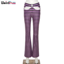 Load image into Gallery viewer, WEIRD PUSS Women Hollow Low Waist Skinny Elastic Pants