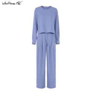 MNEALWAYS18 Women Classic Wide Leg Pants