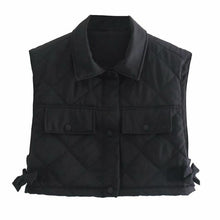 Load image into Gallery viewer, TRAF Women Green Quilting Cropped Vest