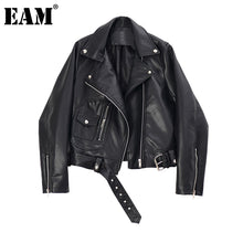 Load image into Gallery viewer, [EAM] Women Loose Fit Pu Leather Short Jacket