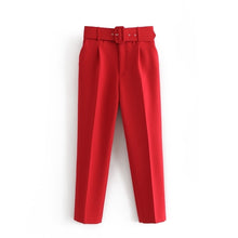 Load image into Gallery viewer, TANGADA Women High Waist Suit Pants