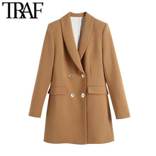 Load image into Gallery viewer, TRAF Women Double-Breasted Blazer Coat