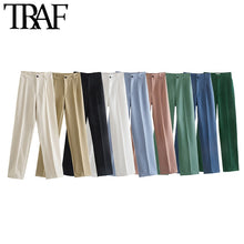 Load image into Gallery viewer, TRAF Women Vintage High Waist Zipper Trousers