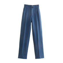 Load image into Gallery viewer, TRAF Women Vintage High Waist Zipper Trousers
