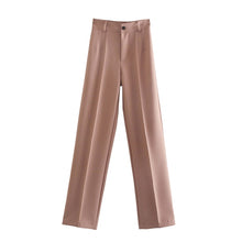 Load image into Gallery viewer, TRAF Women Vintage High Waist Zipper Trousers