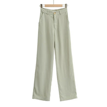 Load image into Gallery viewer, WIXRA Women High Waist Button Zipper Wide Leg Pants