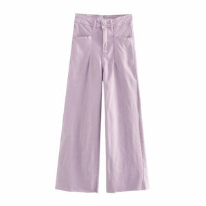 WIXRA Women Wide Leg Denim Flare Pants