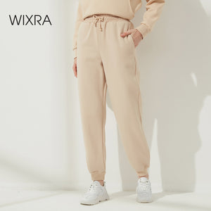 WIXRA Women Casual High Elastic Waist Fleece Sweatpants