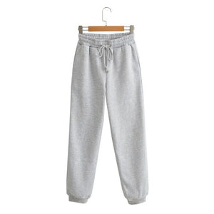 WIXRA Women Casual High Elastic Waist Fleece Sweatpants