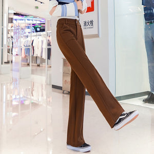 LORIBINDWOOD Women High Waist Straight Wool Pants