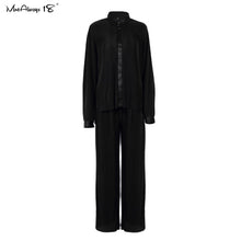 Load image into Gallery viewer, MNEALWAYS18 Women Pleated Wide Leg Pants And Top