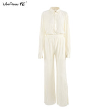 Load image into Gallery viewer, MNEALWAYS18 Women Pleated Wide Leg Pants And Top