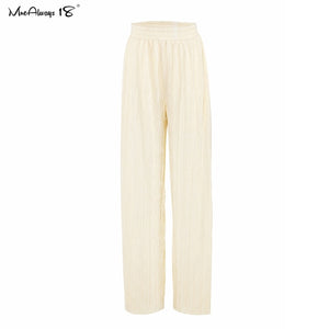 MNEALWAYS18 Women Pleated Wide Leg Pants And Top