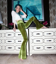 Load image into Gallery viewer, ABNINIGEE Women Velvet High Waist Flare Pants