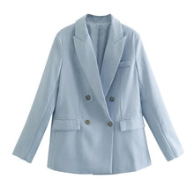 Load image into Gallery viewer, WIXRA Women Casual Double Breasted Blazer Coat