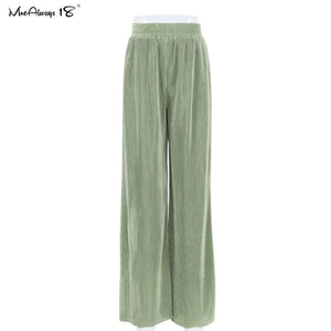 MNEALWAYS18 Women Pleated Wide Leg Pants And Top